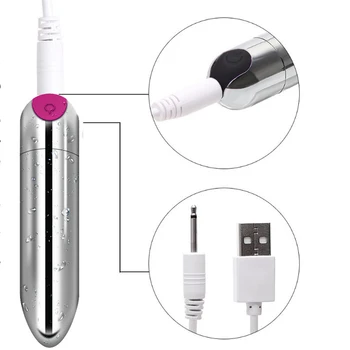 USB Puternic Glont Vibrator G-spot Clitorisul Sân Anus Masaj Puternic Șoc Vibrații Jucarii Sexuale Pentru Femeile de sex Feminin Masturbari