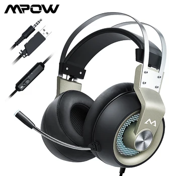 Mpow EG3 Pro Gaming Headset Sunet Surround Peste Ureche Căști cu Anulare a Zgomotului Microfon Căști pentru iPad PS4, PC, Laptop, Tableta