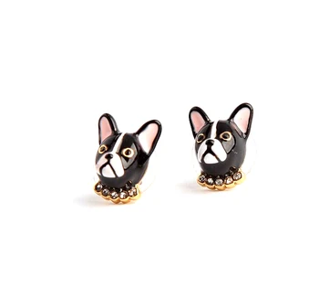 CSxjd de Lux moda bijuterii de Înaltă Calitate de cupru Emailat Glazura Negru bulldog Colier