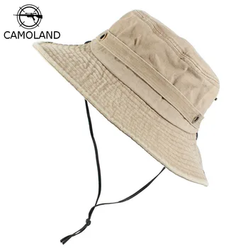 Bărbați Capac de Primavara-Vara din Bumbac Găleată Pălării de Vest 2019 Nou Stil de Vânt Coarda Fix Tatălui Plaja Pălărie de Cowboy în aer liber Pălărie Safari