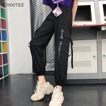 Pantaloni Femei Hip Hop De Marfă Pantaloni Stil Coreean Harjauku Casual Simplu Cupluri Streetwear Student De Înaltă Calitate Doamnelor Moale