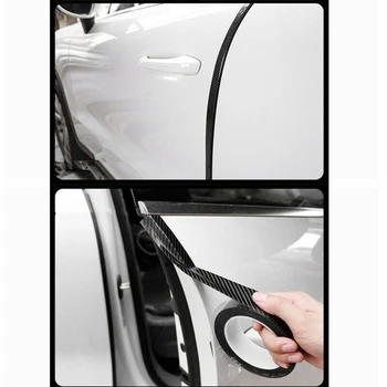 New Sosire 1 buc Fibra de Carbon Autocolante Auto Auto Pragului de Ușă Uzură Anti Scratch Banda de Protecție de Film