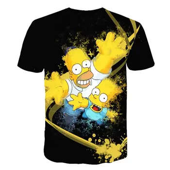 Barbati Tricou Amuzant Homer Simpson Și Fiul său 3D Imprimate pantaloni Scurti tricou cu Maneci Moda Casual Topuri & Tricouri Unisex Brand de Îmbrăcăminte