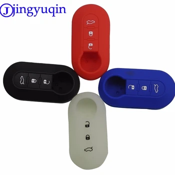 Jingyuqin 10ps Silicon cheie de Mașină Caz acoperire Pentru Fiat 500 3 Butoane Flip key remote Shell Gol Fob cheie acoperi