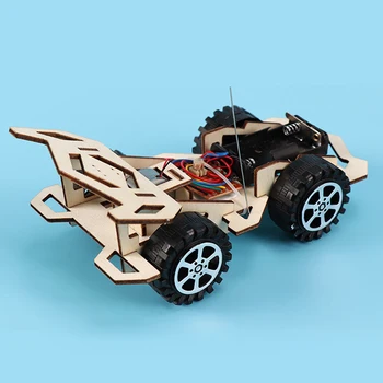 Copii Băieți Asamblare DIY Masina RC Model de Lemn Set Experiment științific Kit de Putere Vehicul Jucarii Educative Pentru Copii