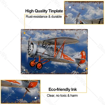 Vintage Avion Poster Semne de Metal Decor de Perete DIY Textul Planor Retro Ambarcațiuni Vopsirea Aeronavelor Pub Bar Acasă Decorative