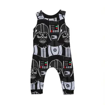 Nou-născut Copii Baby Boy Romper Star Wars Desene animate fără Mâneci Salopeta Pantaloni Harem Haine de Vară Costum de Haine 0-3Y