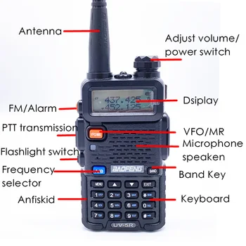 2 BUC BaoFeng UV 5R Walkie Talkie 5w CB Radio hf fm Transceiver 128CH VHF&UHF Portabile post de Radio Pentru Vânătoare 10km UV-5R
