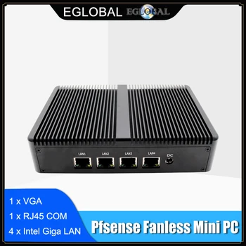 Eglobal fără ventilator Pfsense Mini PC Quad Core J1900 4*Intel WG82583 Gigabit Nic Firewall Multi-Funcția de Securitate de Rețea Router