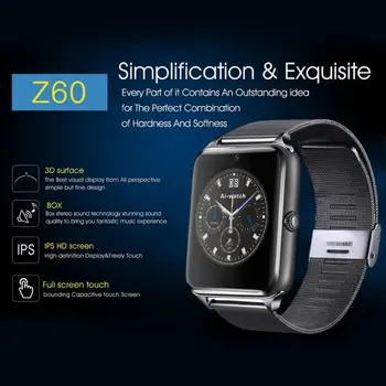 Z60 Ceas Inteligent pentru Bărbați Brățară de Fitness IP67 rezistent la apa cu Slot pentru Card SIM Femei Ceas Smartwatch pentru Apple iOS, Android Telefon