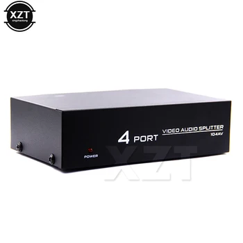 4 Port 1x4 Cutie AV Audio Video Splitter RCA Splitter RCA cu Carcasă Metalică de 1 la 4 pentru DVD, HDTV W Putere Distribuitor nou