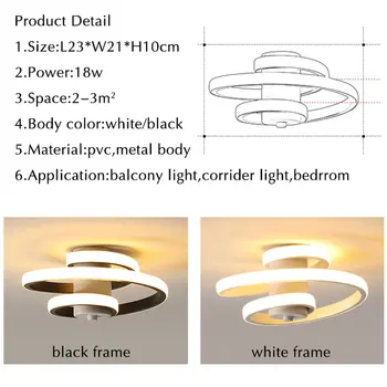 18w Led Candelabru Mic Culoar Lampă Candelabru Modern de Iluminat pentru Living, Dormitor, sala de Mese Star Lampa Alb-Negru Lustru