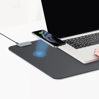 Biroul de acasă de 90*42CM Birou Mat cu Funcția de Încărcare fără Fir Personală Placemat din Piele PU Birou Pad Mouse Pad Tastatura Laptop Mat