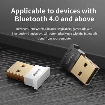 Baseus USB Dongle Bluetooth 4.0 Adaptor pentru Tablete PC, Mouse, Tastaturi, Gamepad-uri, Imprimante Cască Bluetooth Receptor Transmițător
