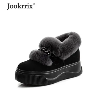 Jookrrix 2019 Femei din Piele Pantofi de Moda Doamnă Adidasi Casual de sex Feminin Confortabil Crescut cu 6,5 cm Pene Talpă Groasă