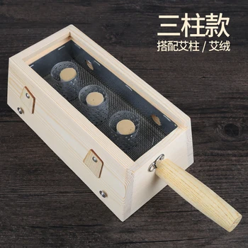 2X/6X Gauri din lemn masiv moxibustion cutie moxibustion cutie aparat lemn moxa arzător punct de acupunctura masaj de Calitate Superioară