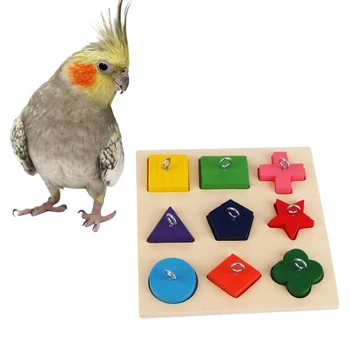 Animale de companie Jucarii Interactive Papagal Inteligenta de Formare din Lemn Colorat Bloc Birds Puzzle gradina DIY Jucărie Accesorii