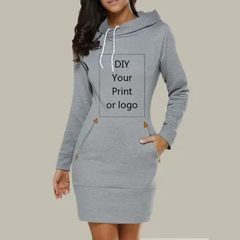 Personalizate print Hoodie pentru femei DIY ta ca fotografie sau Logo-ul de Sus de Bumbac Plus Dimensiune Haine Casual, haine de Stradă