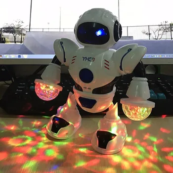19.5*8*22cm Partidul LED Filtru de Lumină LED-uri de Muzică de Dans Electric Robot de Jucărie Festivalul de Joc de Decorare pentru Copii Accesorii