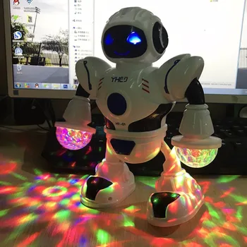 19.5*8*22cm Partidul LED Filtru de Lumină LED-uri de Muzică de Dans Electric Robot de Jucărie Festivalul de Joc de Decorare pentru Copii Accesorii