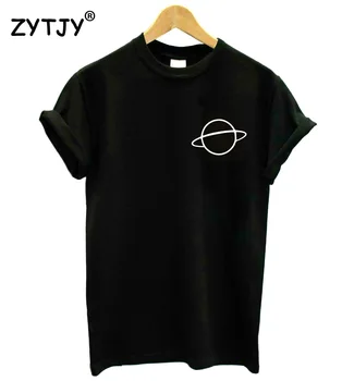 Simplu Spațiu Planeta Buzunar Imprimare tricou Femei din Bumbac Casual Amuzant tricou Pentru Doamna Fata de Top Tee Hipster Picătură Navă Z-1171