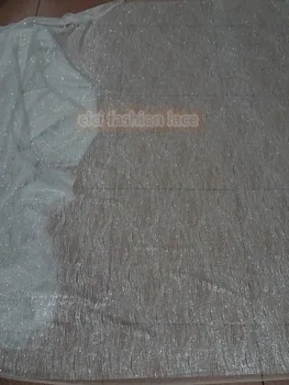 De înaltă Calitate sclipici ochiurilor de plasă Tesatura Dantelă de argint pulbere din Africa Dantela tesatura CiCi-42079 lipite cu sclipici Paiete