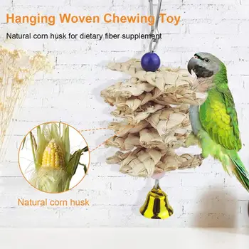 Papagal Pasăre Jucării 17 Pack Pasăre Leagăne Suspendate de Mestecat Jucării cu Clopote Hamac Leagan Bell și Cioc Rattan Bile