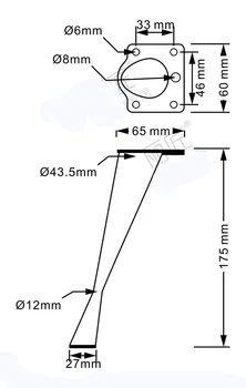 4buc de Argint Înclinarea Mobilier, Picioare Metalice Masa Picioare pentru Dulapuri Canapea Picior Aliaj de Zinc Accesorii de Mobilier 175 mm