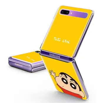 Crayon Shin Chan Caz Pentru Samsung Galaxy Z Flip Hard Clar Plistic Telefon Coque Bancheta Rabatabila Capac De Moda Shell