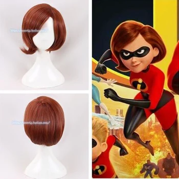 The Incredibles Helen Parr Elastigirl Bob Scurt Peruca Cosplay Peruci Pentru Femei + capac de peruca