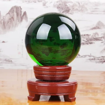 50mm culoare Verde Închis Rare Cristal Natural de Vindecare Pahar cu Balonul Rotund Sfera Elimina Cu Stand Cadou Fierbinte de Vânzare