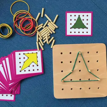 Montessori Copiii Grafica Jucărie de Cauciuc Lega Plăci de Unghii cu Carduri de Învățare de Învățământ Jucării Pentru Copii mici Juguetes Brinquedos MF2764