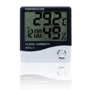 Ndoor Cameră Lcd Electronic De Temperatură Și Umiditate Metru Digital Termometru Higrometru Statie Meteo Ceas Deșteptător Htc-1 2021