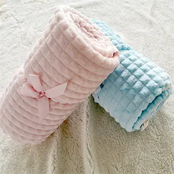 Alexandru cașmir, lână 2 straturi pătură copil nou-născut dungi primirea pătură termică copii quilt de pluș înfășa copilul