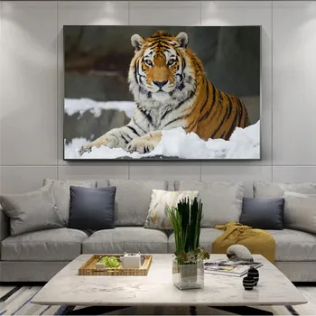 Modern Jungle Wild Tiger Pictură în Ulei Peisaj Imprimare pe Panza Pop Art Animal Poza Perete pentru Camera de zi Canapea Decor Modern