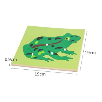 Copil Precoce Jucarii Educative Animale Plante Panoul de Puzzle 3D Montessori Jucarii din Lemn Broasca Cal, Pește, broasca Testoasa Ect. Puzzle-Uri Pentru Copii