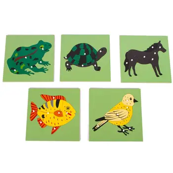 Copil Precoce Jucarii Educative Animale Plante Panoul de Puzzle 3D Montessori Jucarii din Lemn Broasca Cal, Pește, broasca Testoasa Ect. Puzzle-Uri Pentru Copii