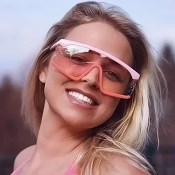New Sosire Ochelari de Soare Femei Supradimensionat Siamezi ochelari de Soare Tentă Obiectiv Nuante de Lux, O Piesa de Vara Ochelari Ochelari Anti-UV