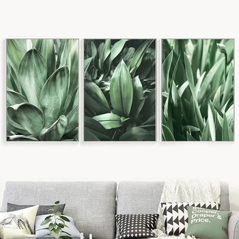 Verde Frunze De Plante Abstracte Linii De Mână Iubitor De Arta De Perete Panza Pictura Nordică Poster Și Printuri De Imagini De Perete Pentru Living Decorul Camerei