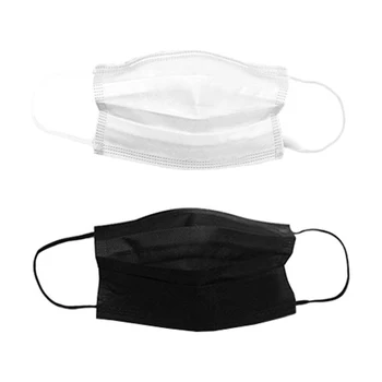 10-200pcs 3-Strat Non-Țesute Masca Pânză de Filtru de Gura Masca Negru Alb de Unică folosință, Mască de Praf, Măști de Protecție PM2.5 Mondmasker